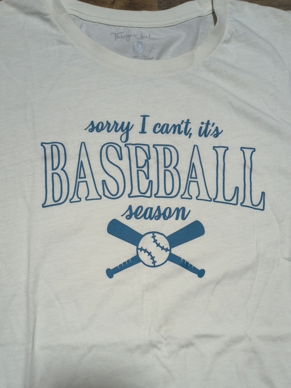 Women's White 'Sorry I Can't, It's Baseball Season' Graphic Tee